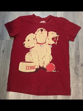 Threadless Maroon Cerberus Dog Graphic Tee